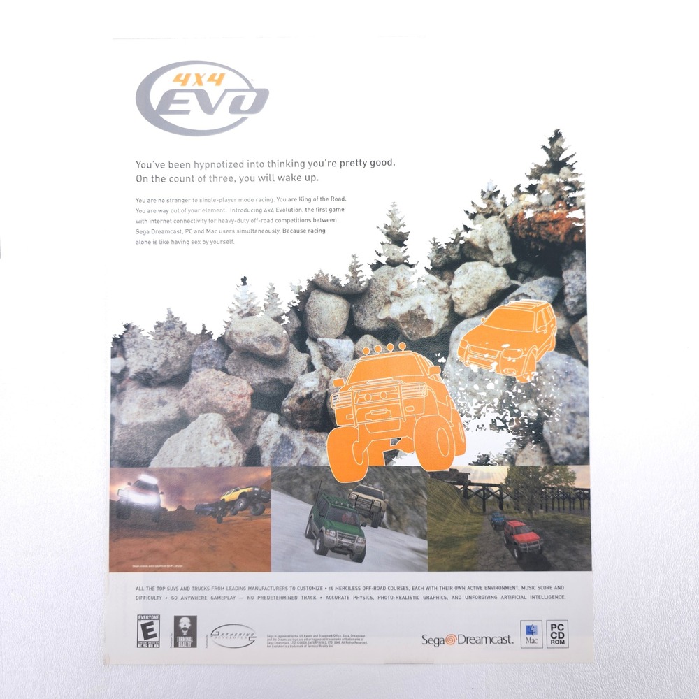 4x4 EVO Video Game Print Ad Sega Dreamcast Racing Off-Road Advertising Vintage